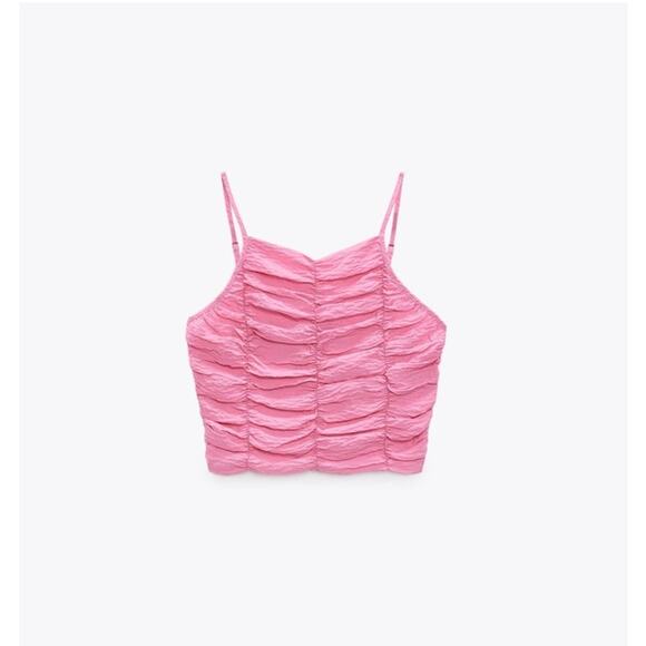 Zara draped pink crop‎ top medium - Picture 8 of 8